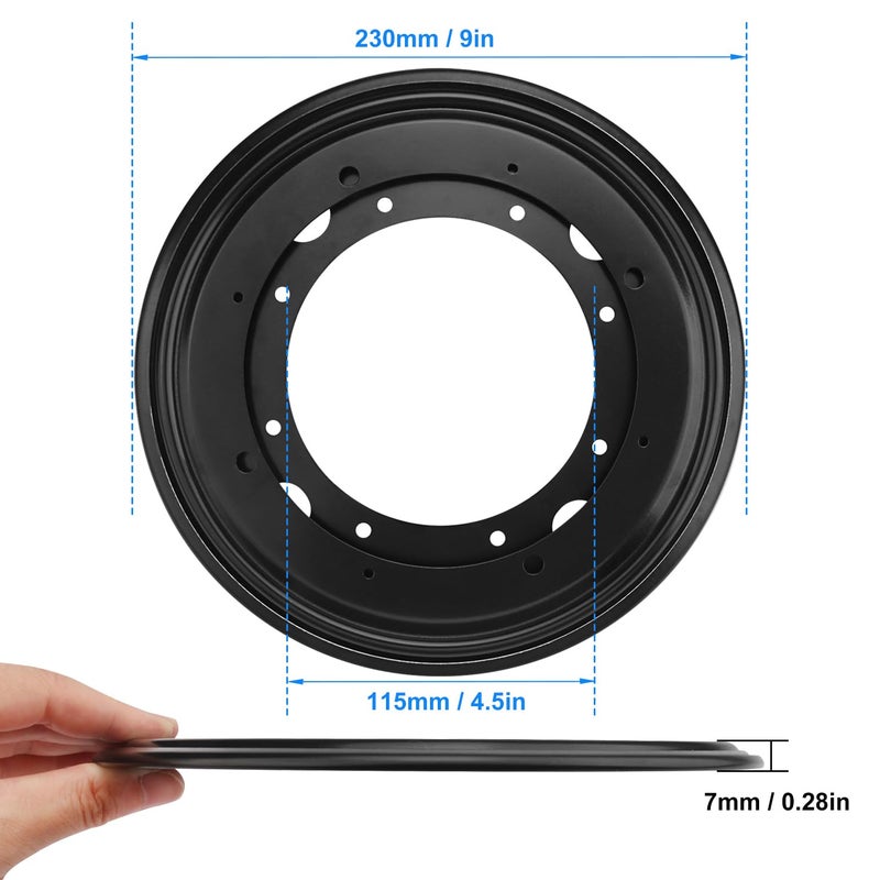 GENHAKON 6 PCS 9 Inch Black Lazy Susan Turntable Bearing Plate, Lazy Susan Bearings Base, Lazy Susan Hardware, Easy Installation, Solid Metal Construction, for Home and Industrial, by GENHAKON - Image 2